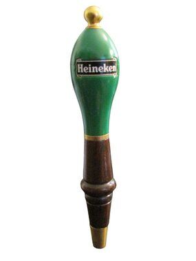 Heineken Green Brown Wooden Beer Tap Handle Pull